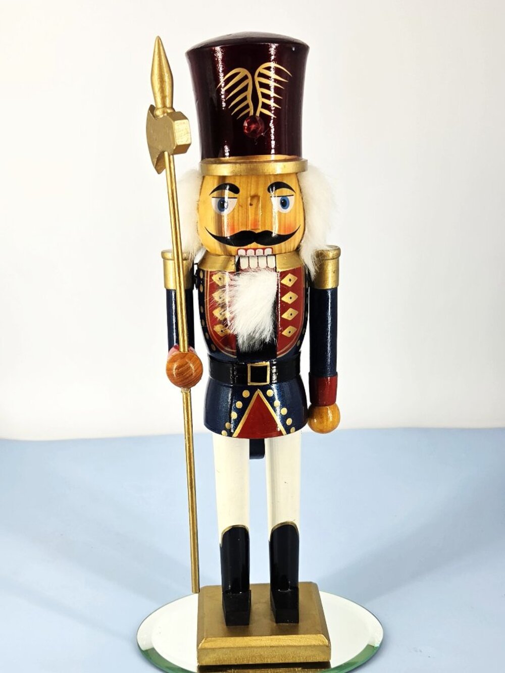 Christmas Hand Painted Wooden Classic Tall Nutcracker/Toy Soldier Working Lever